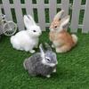 Simulated Rabbit Animal Model Miniature Ornament Home Decoration Crafts Simulated Animal Rabbit Fur Gift Statues Wholesale