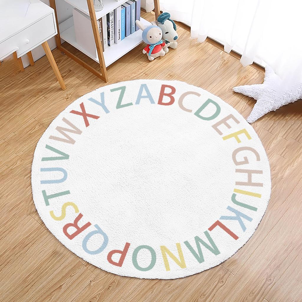 Tappeto Rotondo Camera dei Bambini Sedia Pensile a Cesto Tappetino da Pavimento Cartone Animato Comodino Carino Tappeto Camera da Letto Ragazza