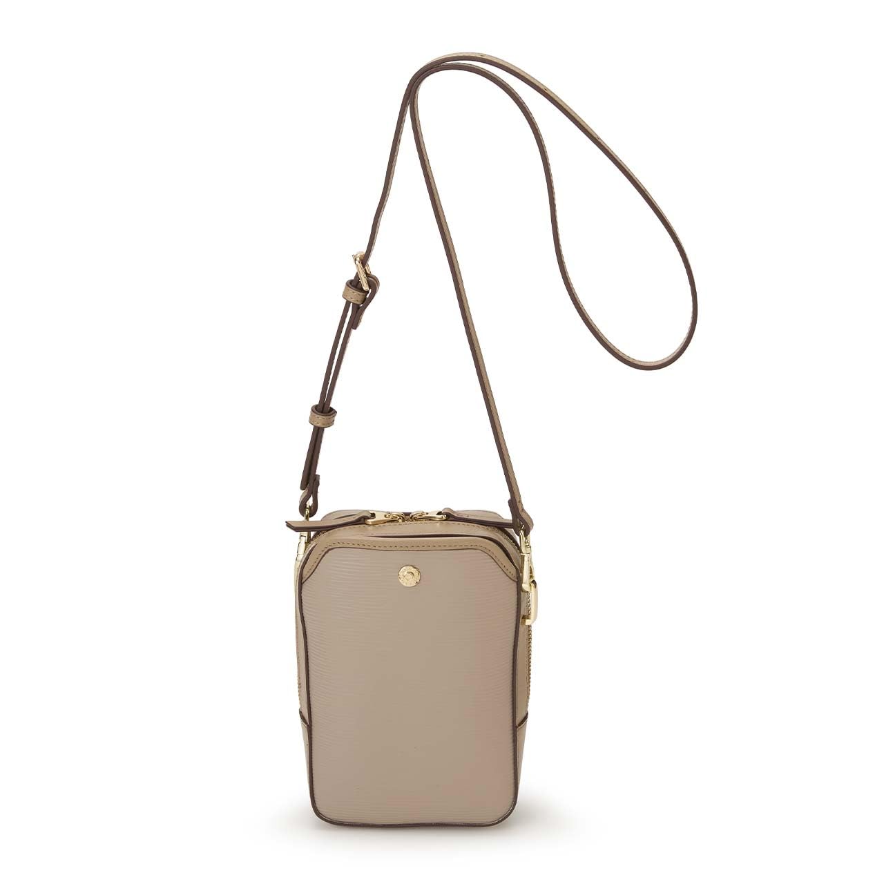 [Breath TOPKAPI] RIPPLE Box Mini Shoulder Bag (Greige)