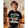 Six Seven Bruh 67 Meme Kids Clothes Happy St. Patrick's Day Girl Boy T-Shirt Children's Clover Irish Day Crew Neck Short Sleeves