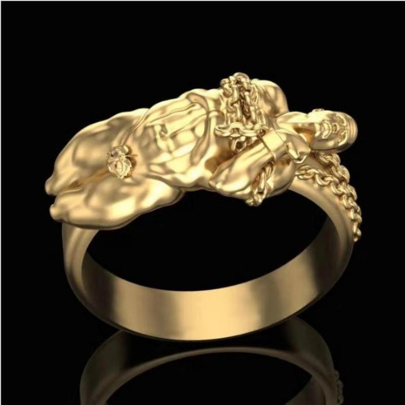 Popular Fashion Rings with Exquisite Creativity, Multi Person Couples' Palm Sized Beauties, Exaggerated Series of Character Rings