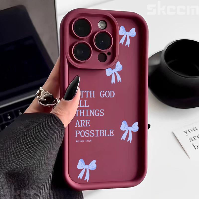 Pink Girly Bow Slogan Soft Phone Case for Samsung Galaxy S25 S22 Ultra S23 Plus S24 FE S21 S20 A15 A35 A54 A55 5G Cover A35 5G