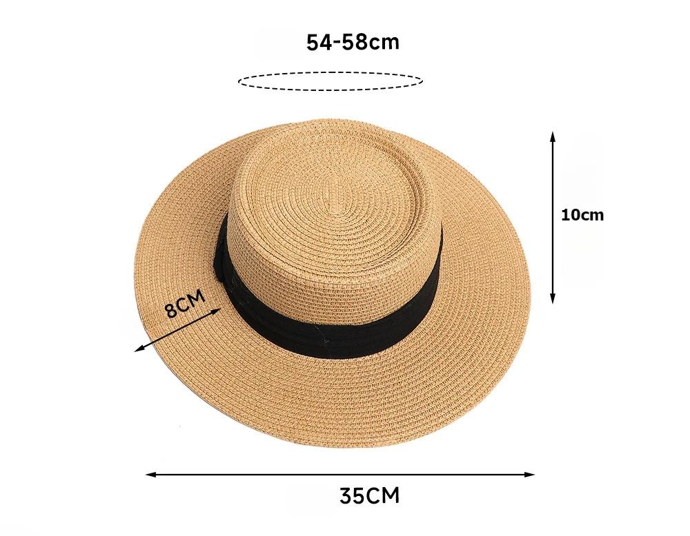 Summer Hat Women Wide Brim Straw Panama Foldable Hat Beach Sun Protection Hat