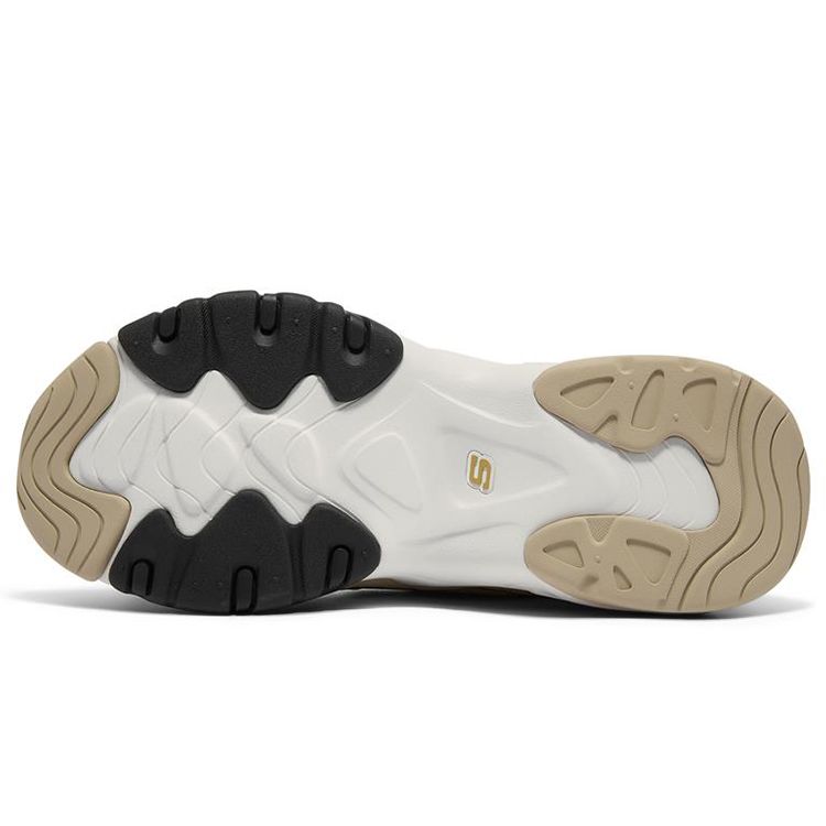 Skechers DLites 3.0 Milk Cap Bear Mesh Synthetic Leather Round Toe Lace-Up Low-Top Casual Shoes Men Sneaker Gray Brown 237223-TPBK