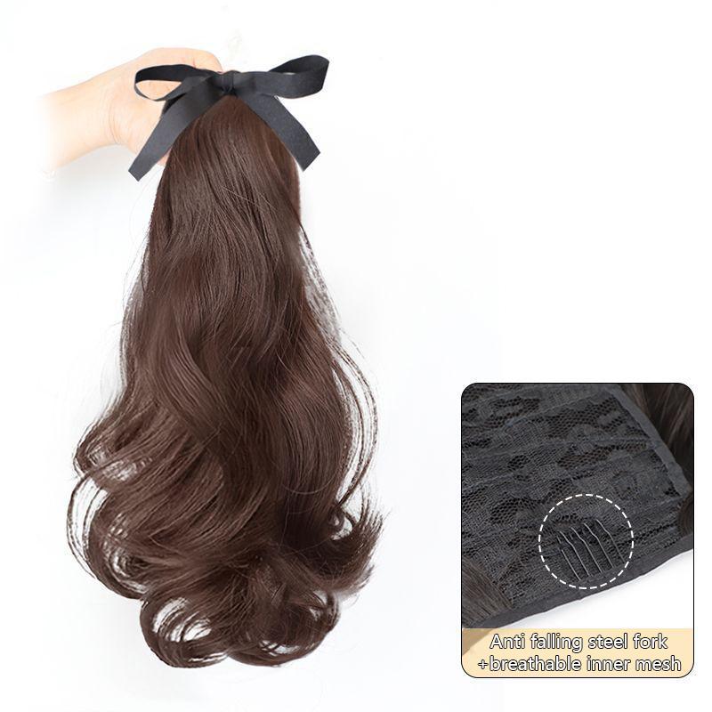 Perücke Pferdeschwanz Damen Birnenblütenlocke Bandage Leicht gewellter Pferdeschwanz Zopf Natürliche Pferdeschwanzperücke