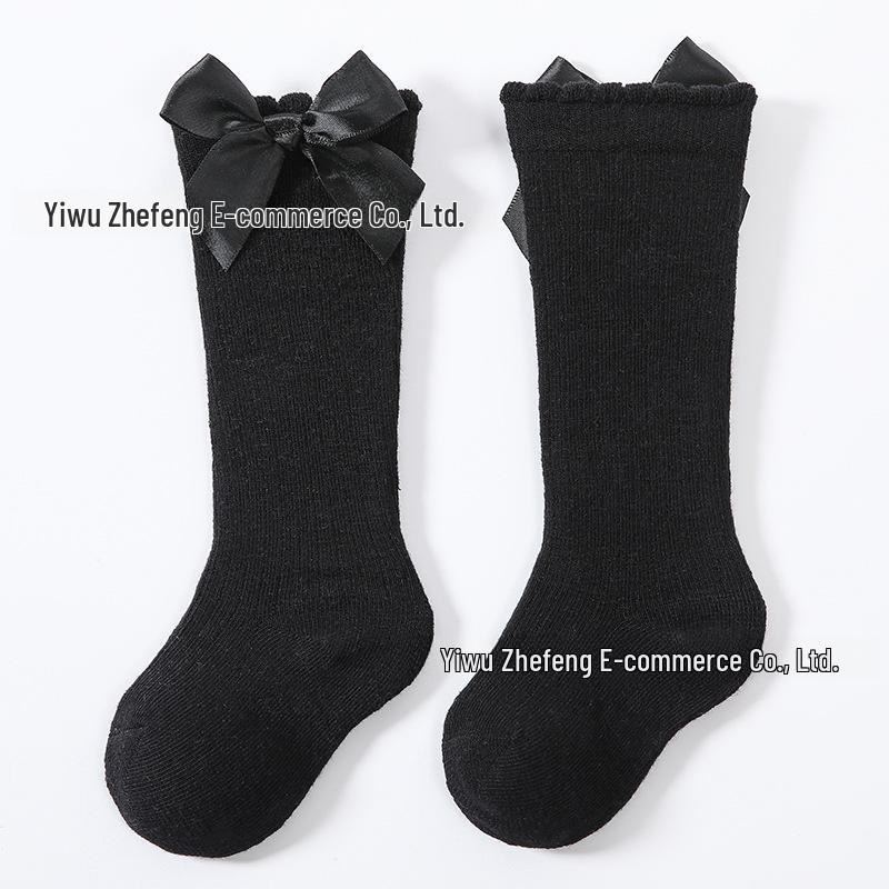 

Испанские розовые детские носки до колена с большим бантом для девочек 1-3 Years чёрный