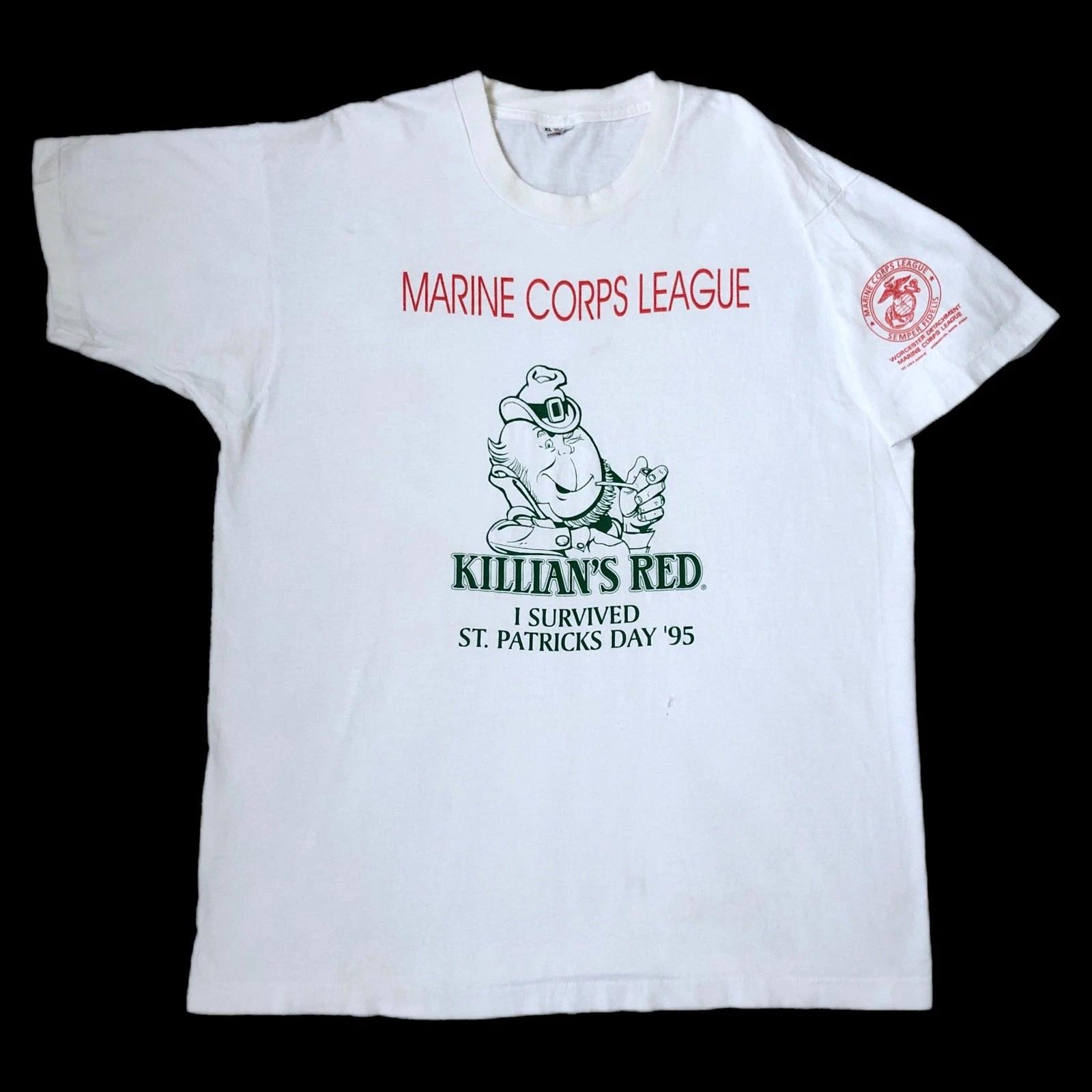 Vintage 90s Marine Corps League Killian s Red St. Patrick s Day 1995 T-Shirt XL XL