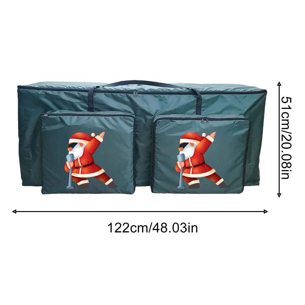 

Christmas Tree Storage Bag Zippered Organizer With 2 Front Pockets Waterproof Oxford Cloth Dustproof Garland Organizer Pouch