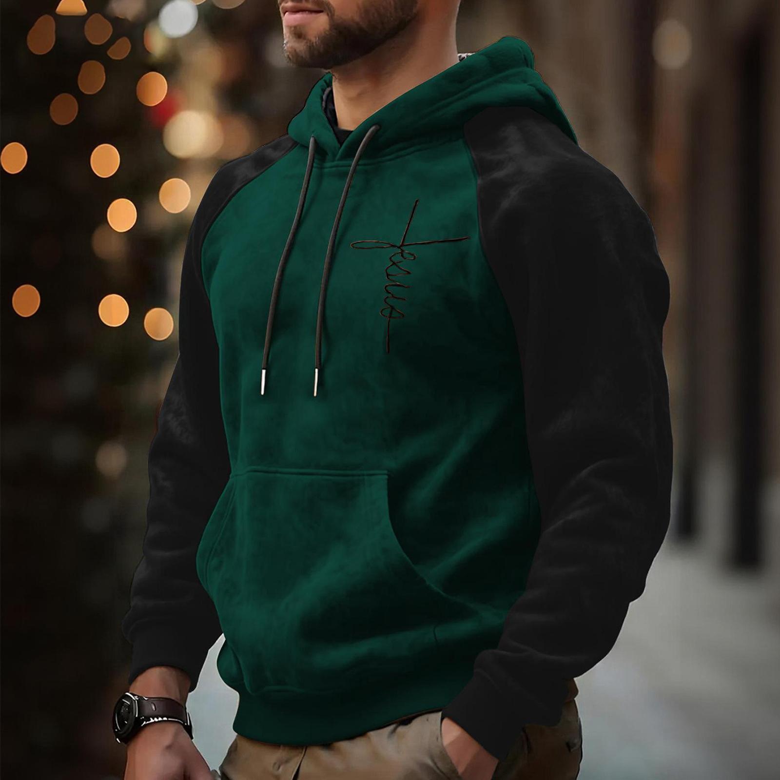 Mens Hoodies Fall Warm Fashion Casual Long Sleeve Sweat Hoodies For Men M