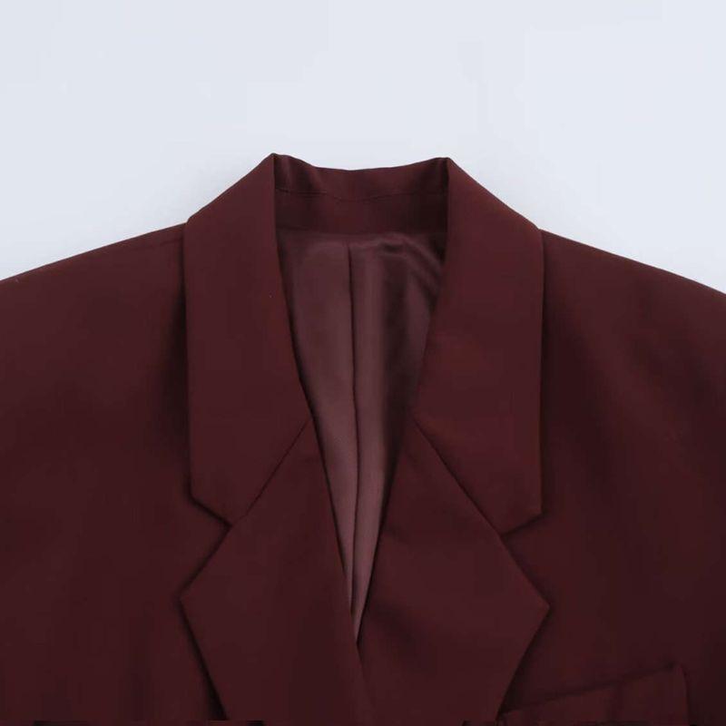 Kaslead New Women clothes Western Style Double Placket Loose Casual Blazer Outerwear 2010719