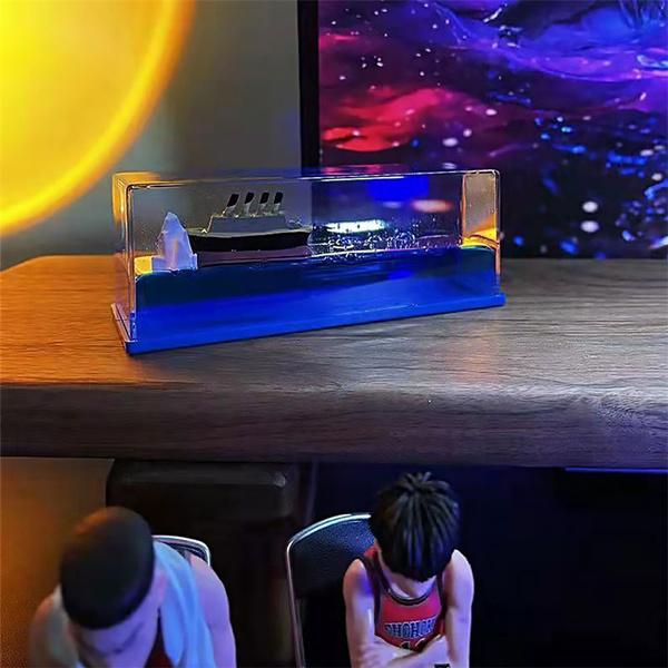 Kreuzfahrtschiff Flüssigkeit Drift Flasche Sanduhr Desktop Dekoration Kreative Kreuzfahrt Eisberg Float Fidget Stress Relief Spielzeug Geschenke
