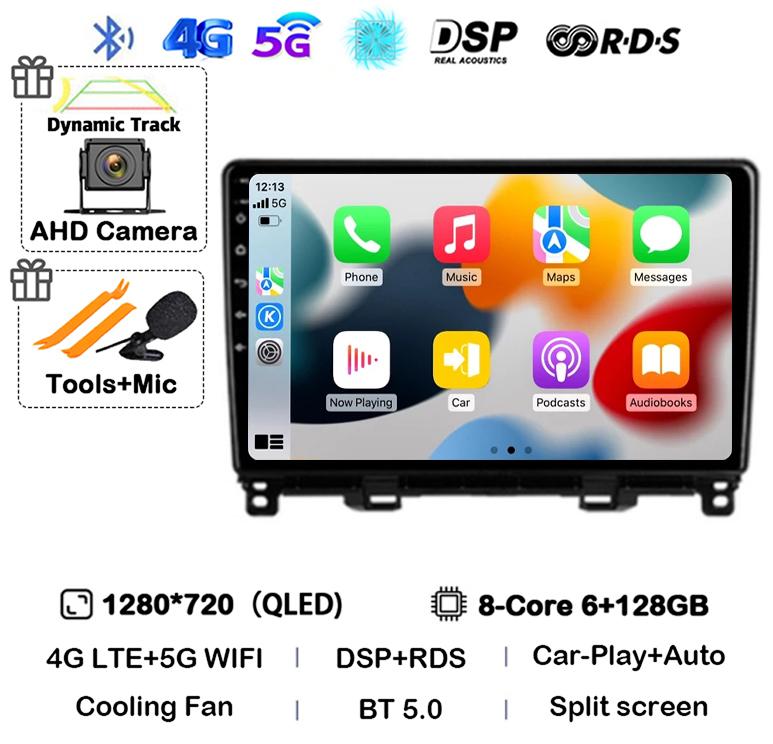 Android 14 Carplay Auto WIFI+4G For Honda Jazz 4 2020 2021 2022 Car Radio Multimedia Player Navigation GPS Stereo Head Unit DSP