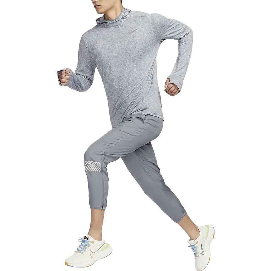 Nike T Shirts Men's Gray Hooded Moderate Straight Fit FB8573-084