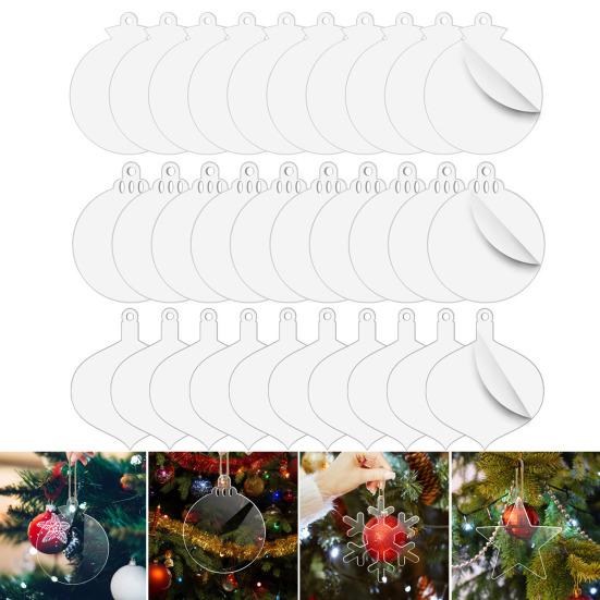 

10шт рождественский кулон декоративный мини прозрачный акриловый DIY рождественская елка кулон