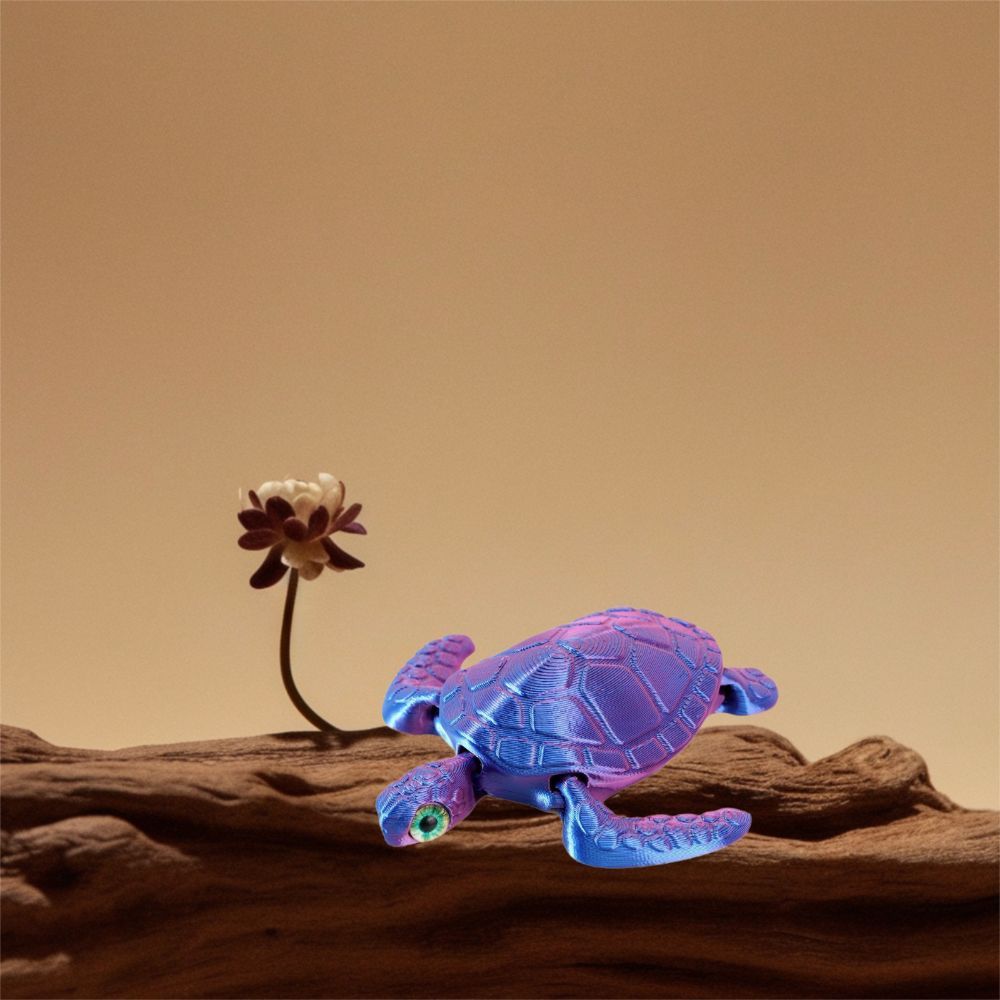 Cartoon 3D Printed Turtle Model Movable Sea Turtle Model Animal Figures  Creative Collection
