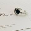 Unisex Retro Distressed Geometric Open Ring with Creative Drip Glue - Korean Style
