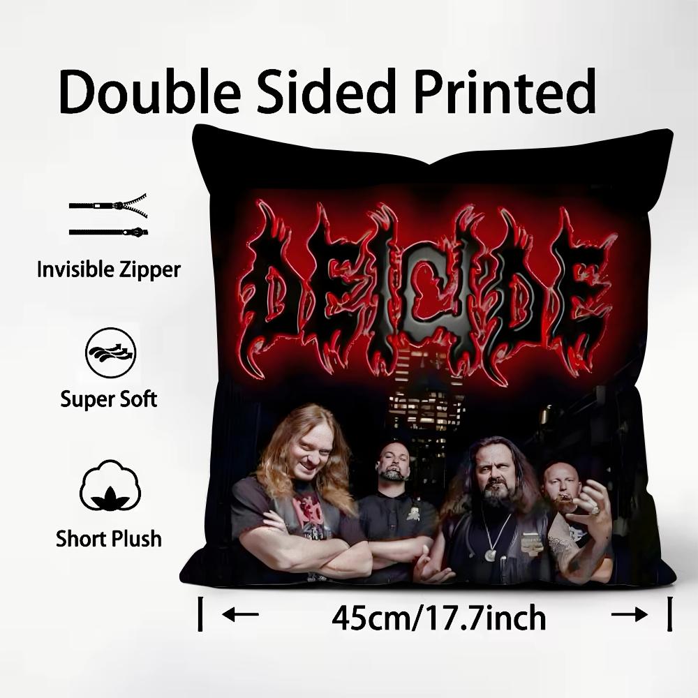 DDEICIDE Band Cushion Cover Plush Fabric Soft DoubleSided Printed Sofa Warm Winter Home Child Gift Pillow Case