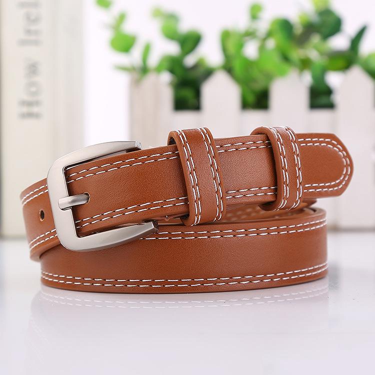 Fashion and Sweet Temperament Double Line Ladies Belt Pin Buckle Casual Ladies Belt