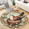 1pc Nestling Art Nouveau Office Round Area Rug, Indoor Mat Suitable For Office, Under Office Chairs Bedroom Living Room Home Decor, Room Deco