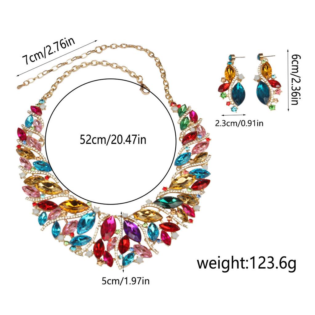 Fashion Necklace Women's Earrings Suit Luxury Bridal Banquet Dress Accessories