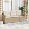 Vidaxl 3-Cz. Set di Mobili da Giardino con Cuscini, Beige, Polyrattan