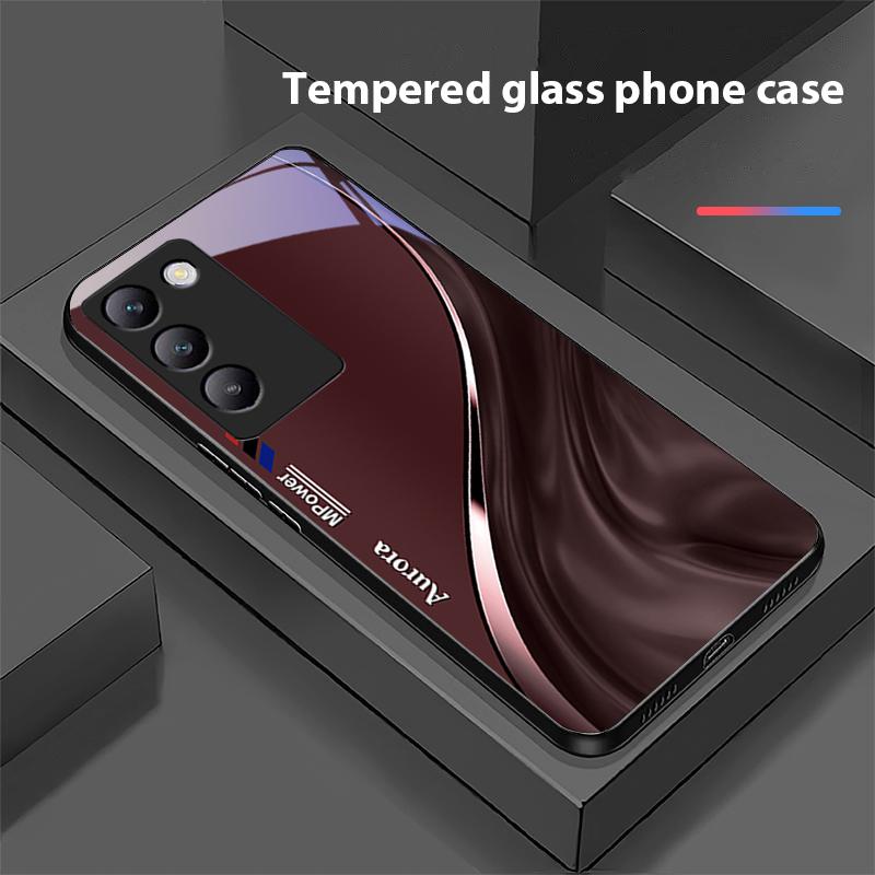 Water Flow Pattern For Y72 33S 11 03 36 96 Lite 35 16 Iqoo 12 V40 SE 5G 29 40 21 30 X80 Pro Vivo Tempered Glass Phone Case Black