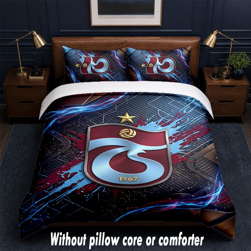 Trabzonspor FC Design Bed Bedding Set 1 Duvet Cover + 2 Pillowcases Soft Breathable Household Bed Linens