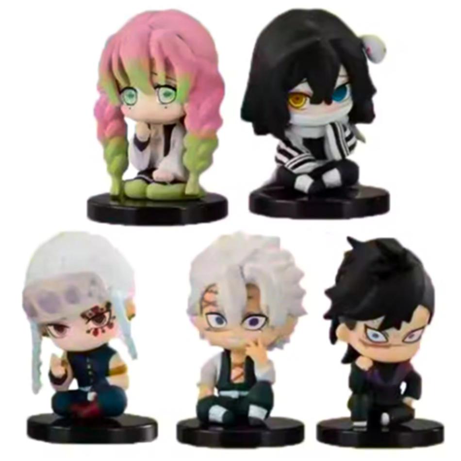 Anime Ornament Kimetsu No Yaiba Figure Q Version 5cm Nezuko Tanjirou Mitsuri Shinobu Zenitsu Kyoujurou Action Figural Model Gift