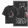COOLMIND DB Cat Print Cotton Wash Acid Graphic Exclusive Unisex T-shirt Cool Streetday Men's T-shirt Oversized