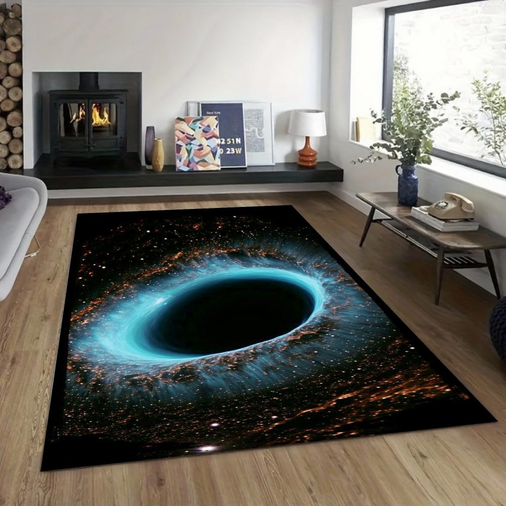 Cosmic Black Hole Design Area Rug Floor Mat Non-Slip Rug for Living Room Bedroom Kitchen Outdoor Decor Carpet Bedroom Decor