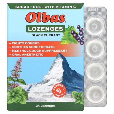 Pastylki do ssania, Maksymalna moc, Bez cukru, Czarna porzeczka, 24 pastylki