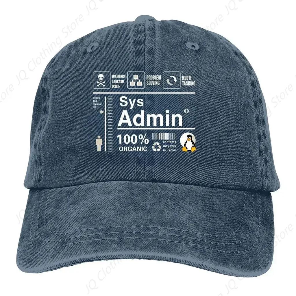 Linux Kit Infographic Sys Admin Penguin Baseball Cap Unisex Hats WoUnisex Visor Protection Snapback Computer Cpu Core Caps