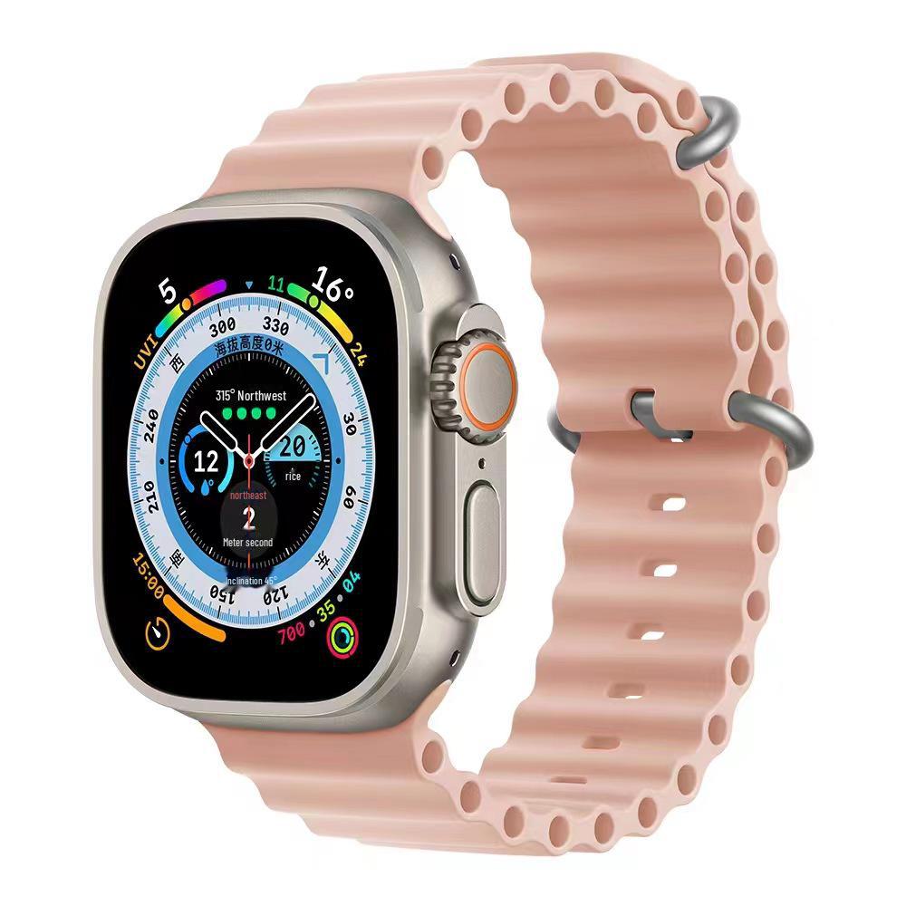 Apple Marine Watch Strap: Two-Color Silicone Band for Apple Watch 8/7/SE/Ultra - Perfect for Sports