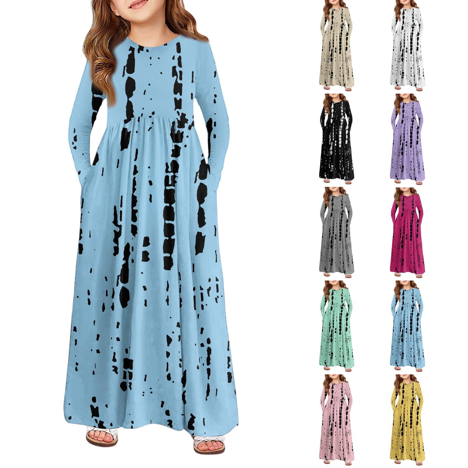 

Girls Maxi Dress - Long Sleeve Pocket Dress 160 жовтий