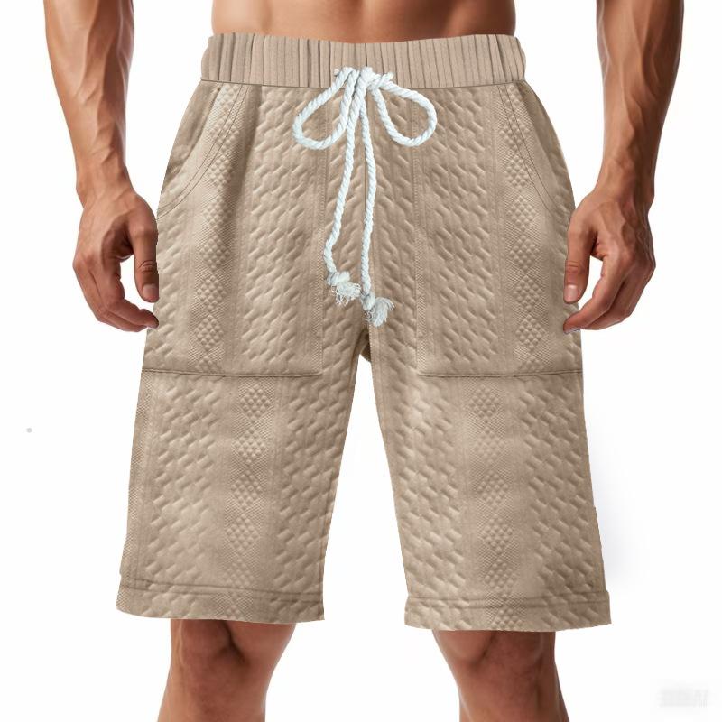 Men's Knitted Jacquard Shorts Men's Summer Trend High Street Casual Loose Men's Shorts