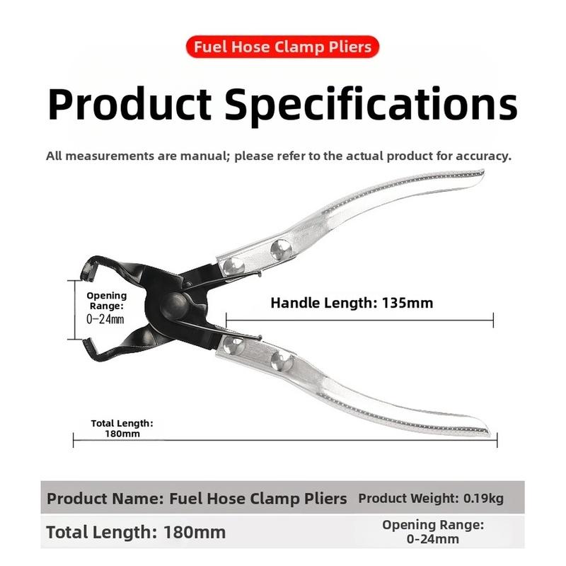 Car Fuel Hose Clamp Pliers Alloy Auto Repair Tool With Spring Release 0-24mm Automotive Tools Professional Clamping Pliers
