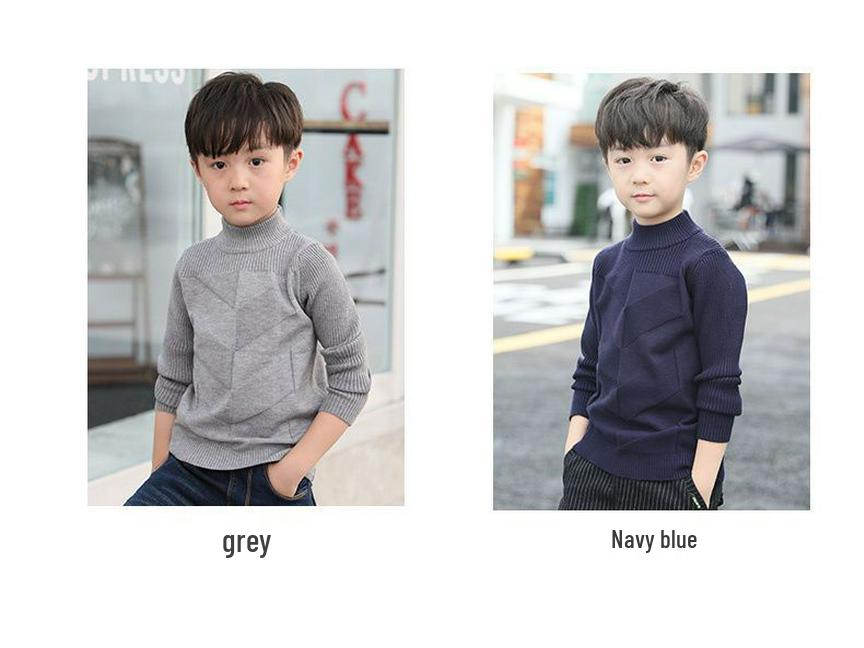 Boys' Autumn/Winter Pullover Sweater: Warm, Stylish Base Layer for Kids