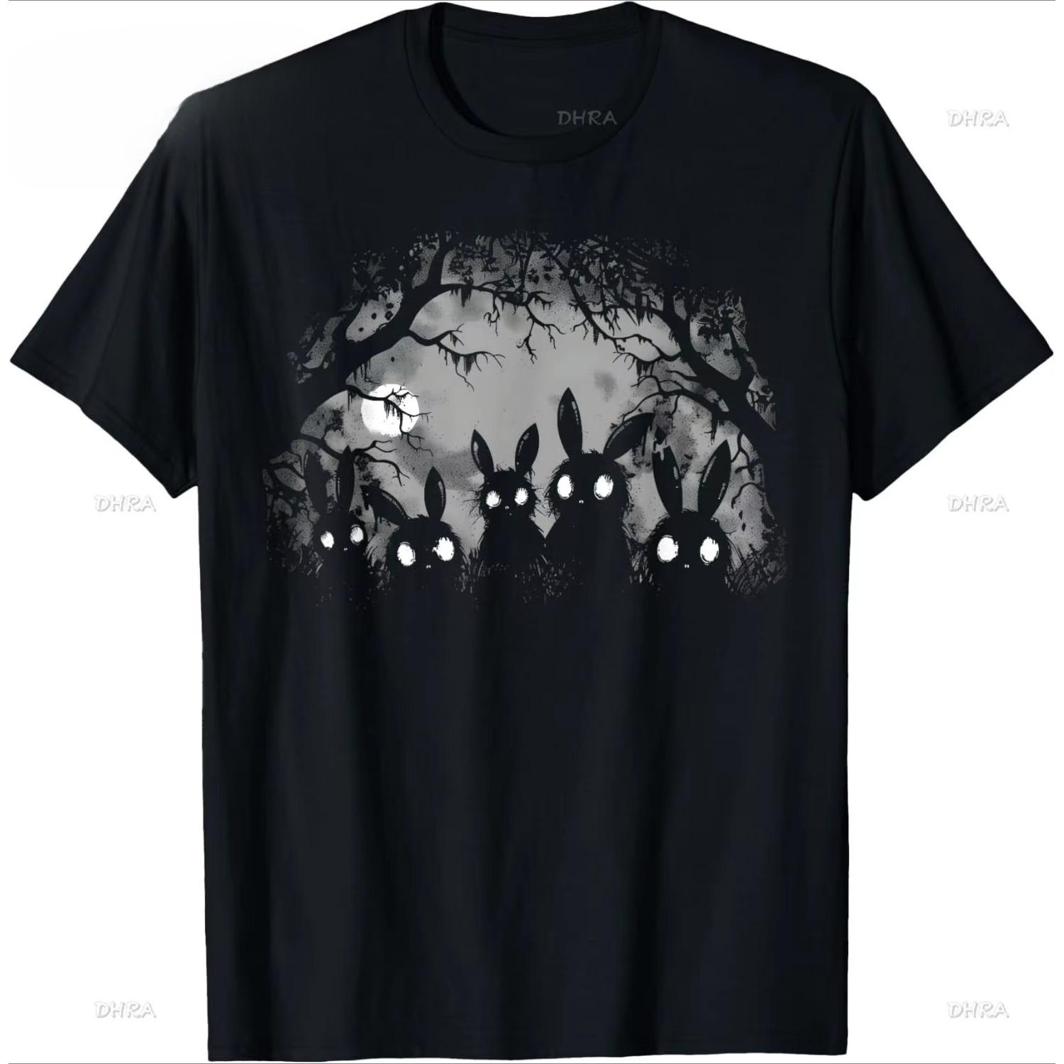 Creepy Cute Bunny Rabbits Alt Goth Grunge Horror Aesthetic TShirt Shirt Trendy Graphic Edgy Tees Summer Modern Casual Tshirts S