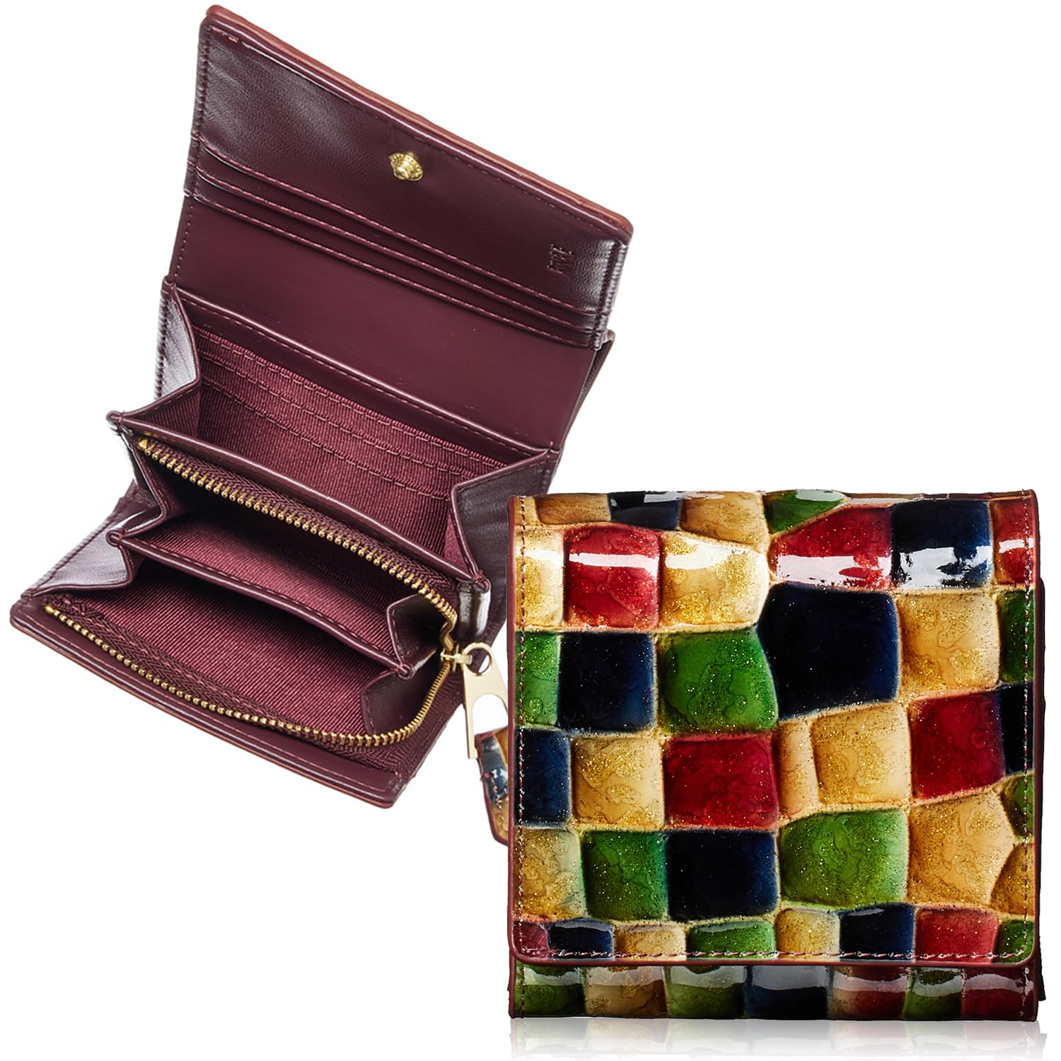 

Linle Compact Bifold Wallet with Large Genuine Easy to Day Includes Exclusive Box Women s Capacity, Leather, Use, Mother s Gift, (Sapphire Blue)
