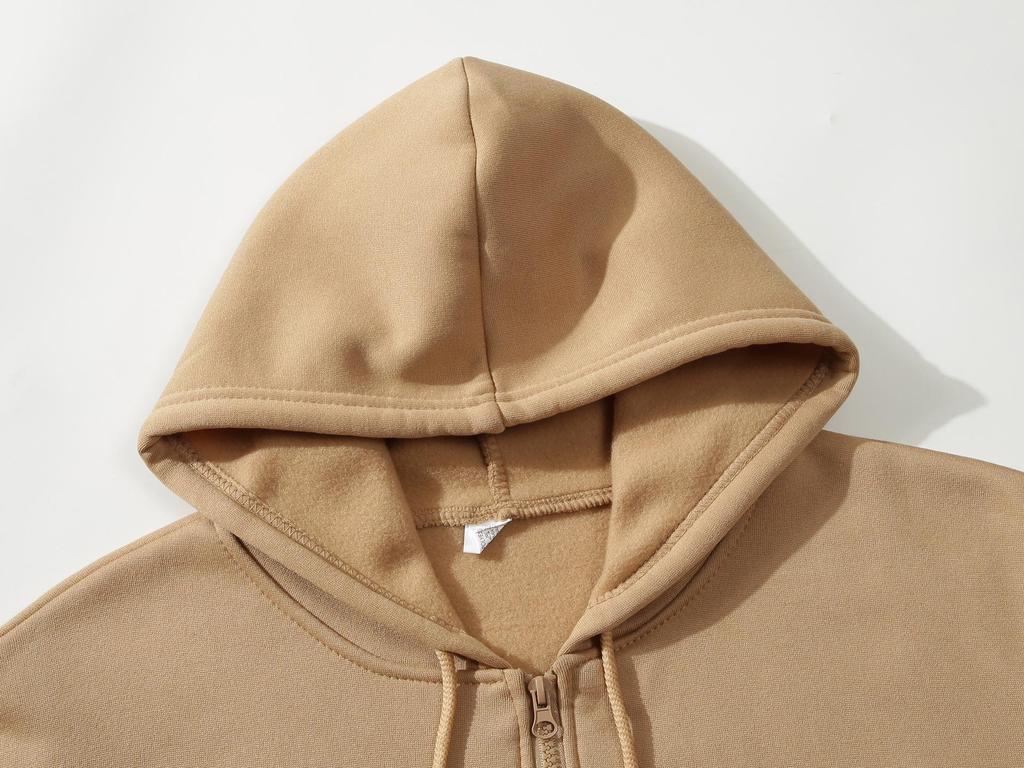 Unisex Hooded Fleece Zip-Up Jacket: European & American Style Casual Sportswear for Autumn/Winter - Available In 15 Colors