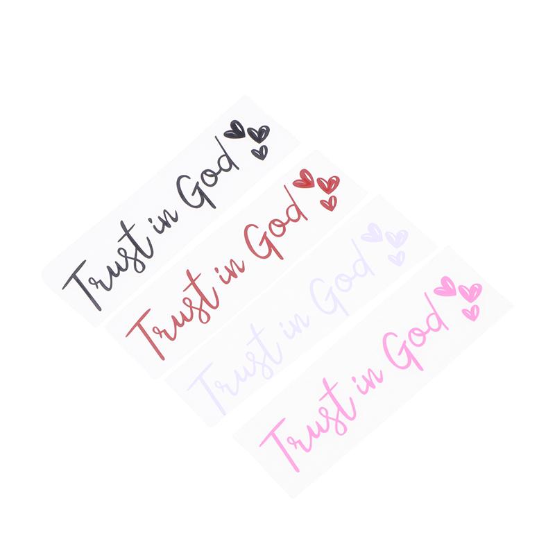 Trust In God Christian Car Sticker Faith Bible Verse Heart Rear View Mirror Bumper Vehicle Auto Decor