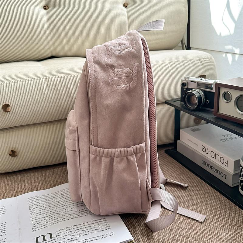 Große Kapazität Schultasche Damen Unifarbener Rucksack Reise Leichter Rucksack