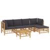 VidaXL Garden Lounge Set 6 Pcs with Dark Grey Cushions Bamboo 3155212