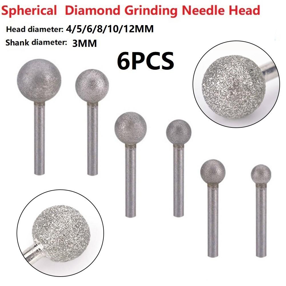 Diamond Round Ball Burr Drill Bit Tools 4/5/6/8/10/12mm