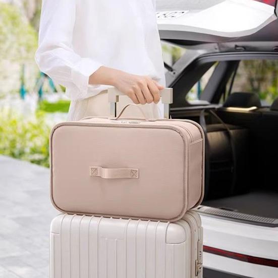 Bolsa de Armazenamento de Viagem Cinco Camadas Grande Capacidade Design Dobrável Organizador Suspenso Leve Portátil Bolsa de Higiene Suspensa