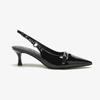 New Temperament Black Pointy Kitten with Fine Heel One-line Buckle Buckle Female Summer Sandals