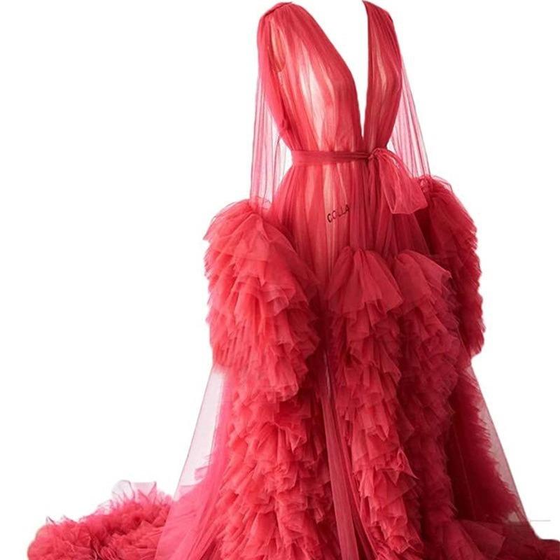 Vestido de noite decote em V malha fina vestido de maternidade saia longa roupa para foto em estúdio roupão matinal sexy mulher