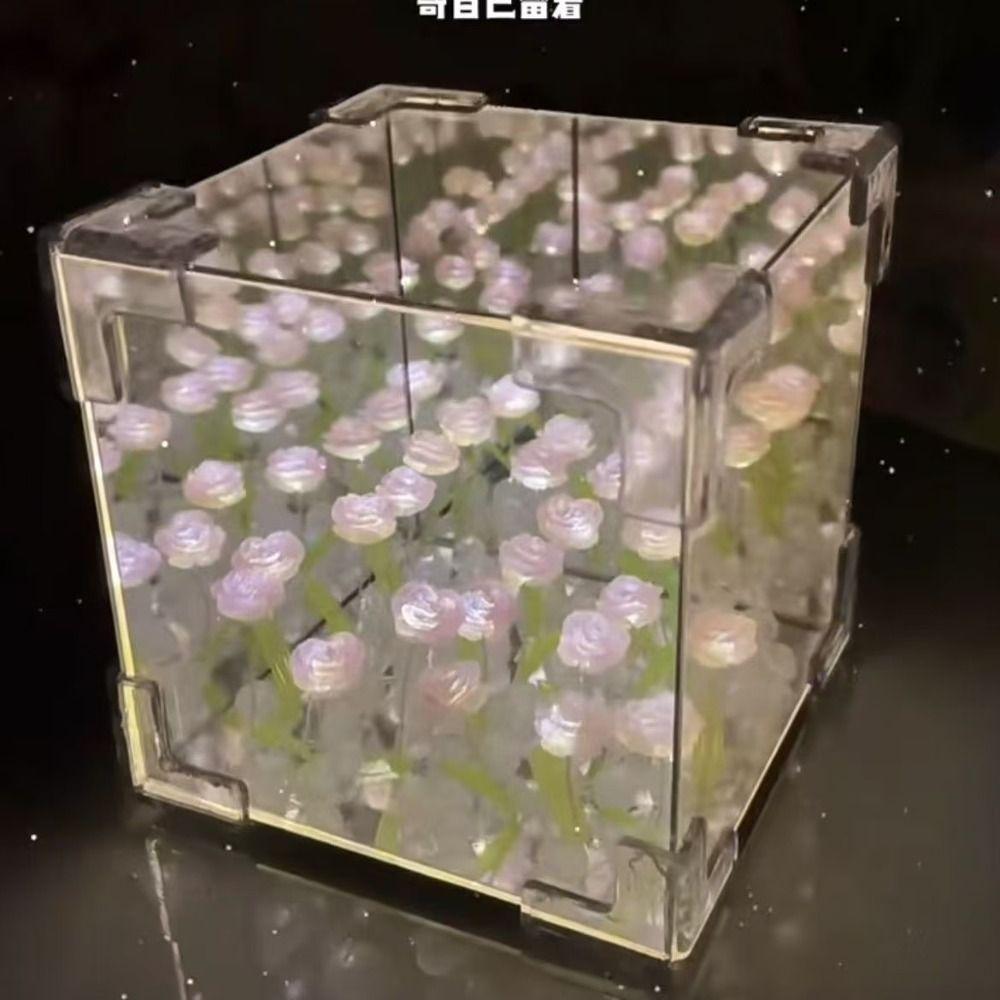 Desktop Decoration Handmade DIY Rose Light Set Home Ornament Atmosphere Lamp  Birthday Gift