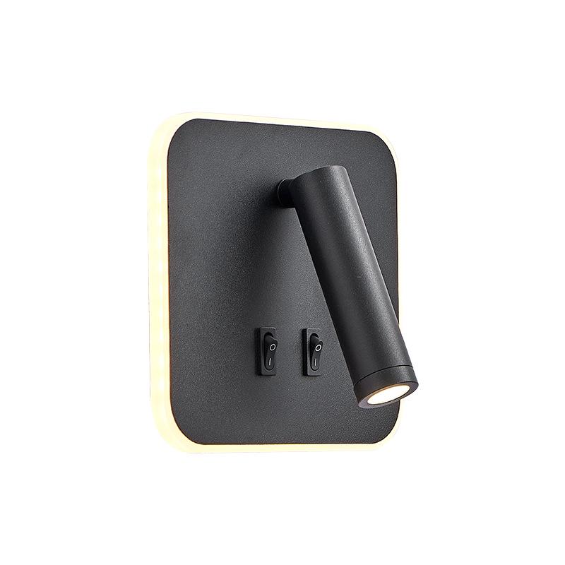 Modern Minimalist Indoor LED Wall Lamp with USB Reading Light for Bedroom or Living Room.