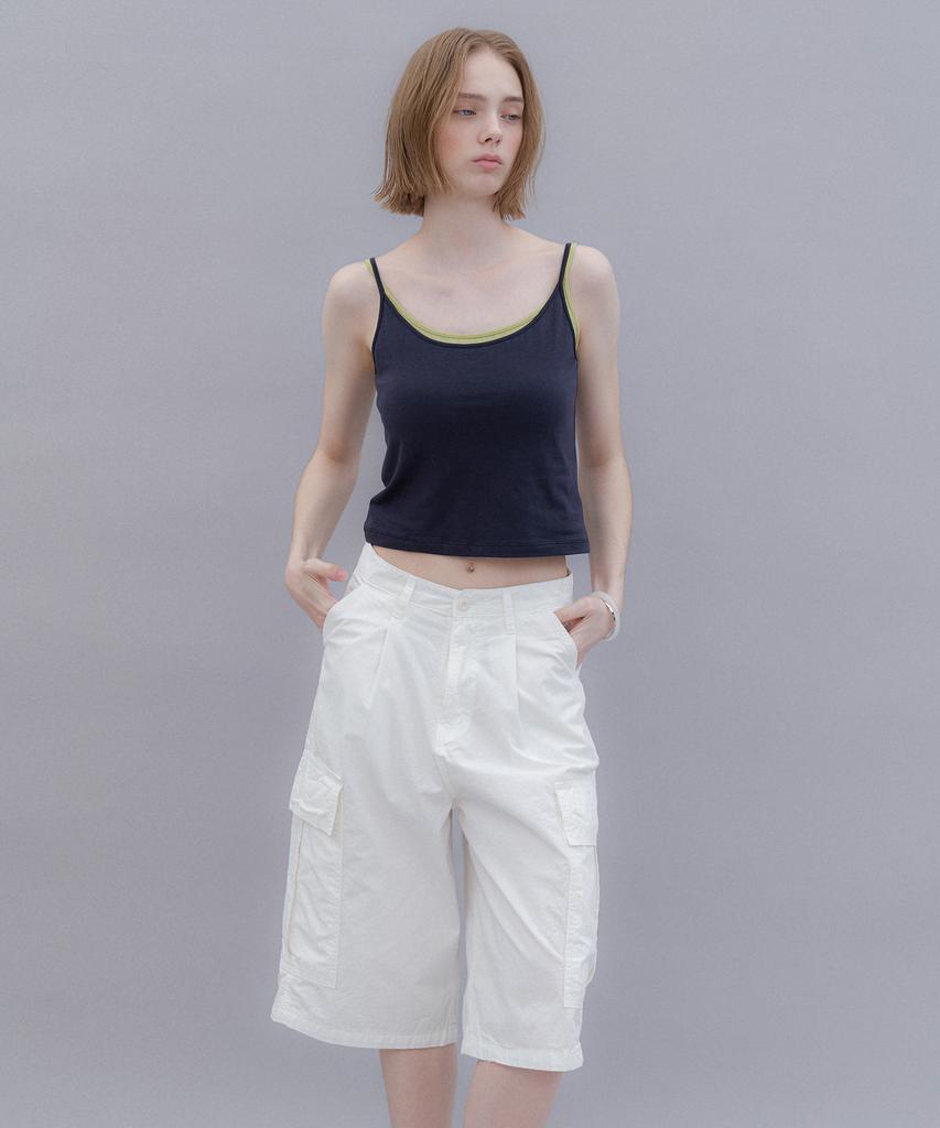 Aendeuel Wide Cargo Bermuda Pants - Ivory